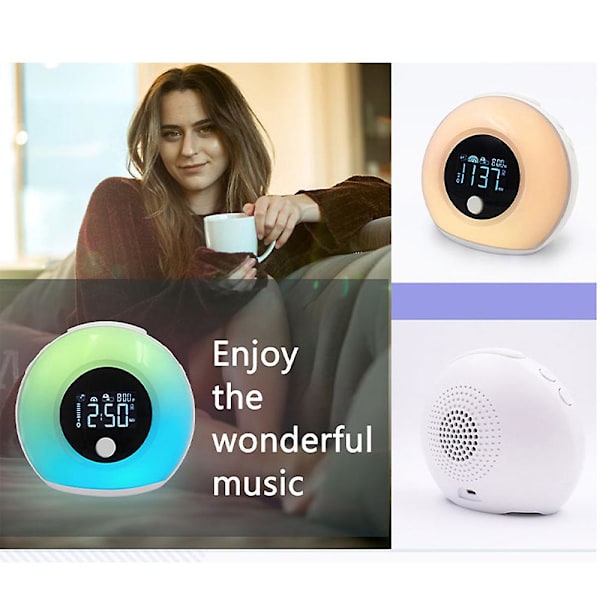 Bluetooth-kompatibel musikalisk sömnlampa USB Laddning Led Alarm Clock Light Five color Audio