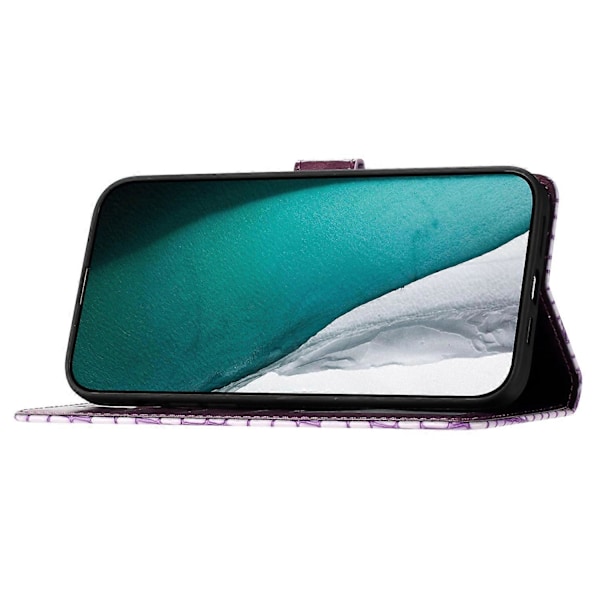 Samsung Galaxy S23+ -puhelimelle krokotiilinnahkajäljitelmä PU-nahkainen jalustakotelo lompakolla ja rannehihnalla Multicolor Style B