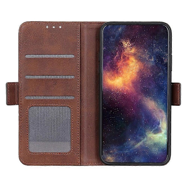 Magnetiskt Dubbellås PU Läder Skyddande Plånboksfodral för Samsung Galaxy S21 FE Multicolor Style D