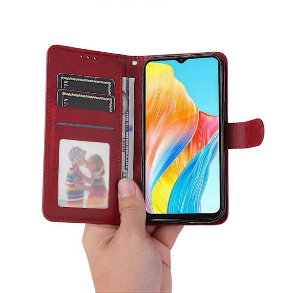 Til Oppo A38 4G Etui Wallet Telefon Stand Shell PU Læder Cover med Kalvetekstur Multicolor Style C