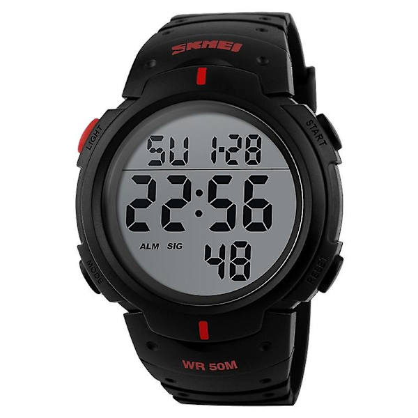 Skmei 1068 Men Vattentät Outdoor Sports Digital Watch Röd Red