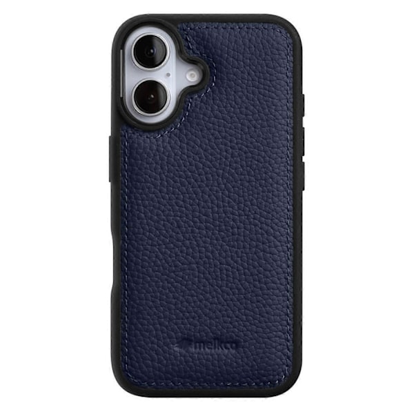 MELKCO Skal för iPhone 16 Plus Äkta Läderklätt PC-Mobilskal - Grön Multicolor Dark Blue