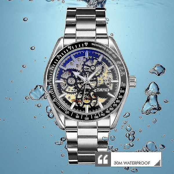 Skmei 9194 Män Automatisk Sketon Mekanisk Watch Blå