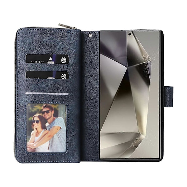 Til Samsung Galaxy S25 Ultra Taske Lynlåslomme PU Læder Telefon Cover med Håndrem Multicolor Style C