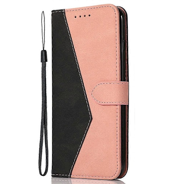 Fodral för Xiaomi 14T Färgskarvning Plånboksställ Läder Telefonfodral med Handledsrem Multicolor Style D
