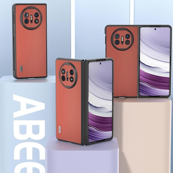 Skal för Huawei Mate X5, Slät Äkta Läder+PC Skyddande Fodral Multicolor Style E