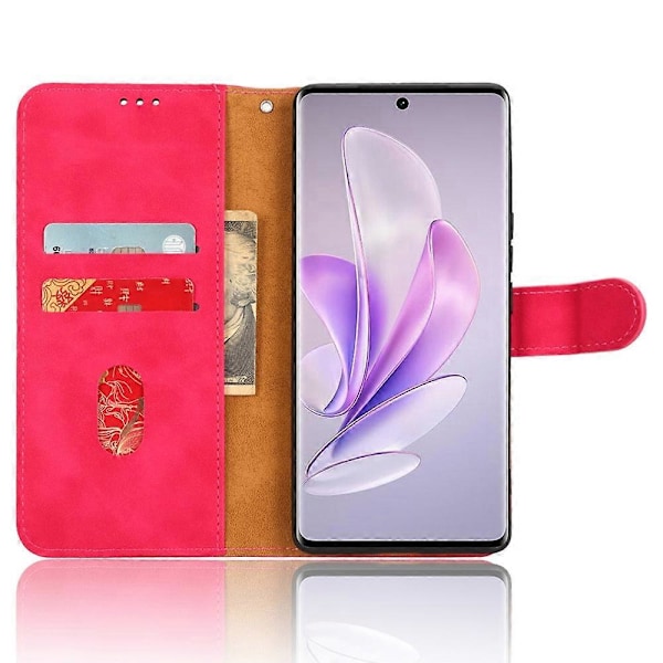 Hud-venligt PU læder telefoncover til vivo S17 5G, understøttende stativ Slim-Fit Wallet Flip telefonetui Multicolor Style E