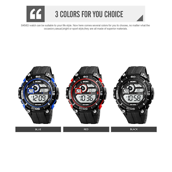 Skmei 1756 Men Sports Luminous Electronic Watch Blue
