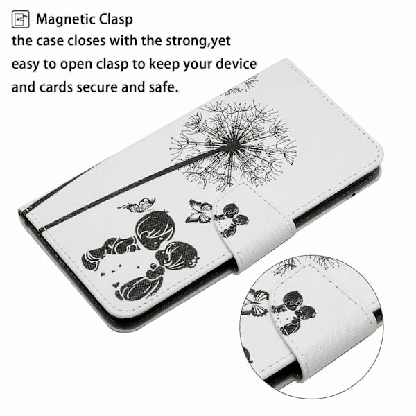 Til Samsung Galaxy A06 Etui Mønstertryk Beskyttende Læder Folio Telefon Cover- Multicolor Dandelion