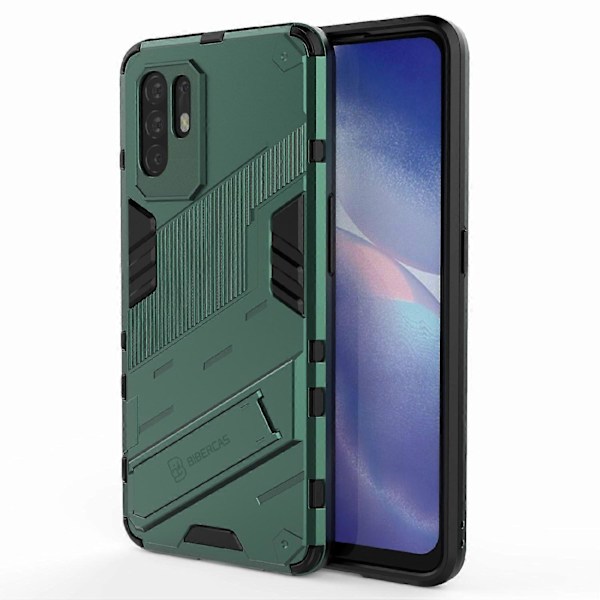 Vikbart Ställ Design PC + TPU Hybrid Telefonskydd Skal för Oppo Reno5 Z 5G Multicolor Style D