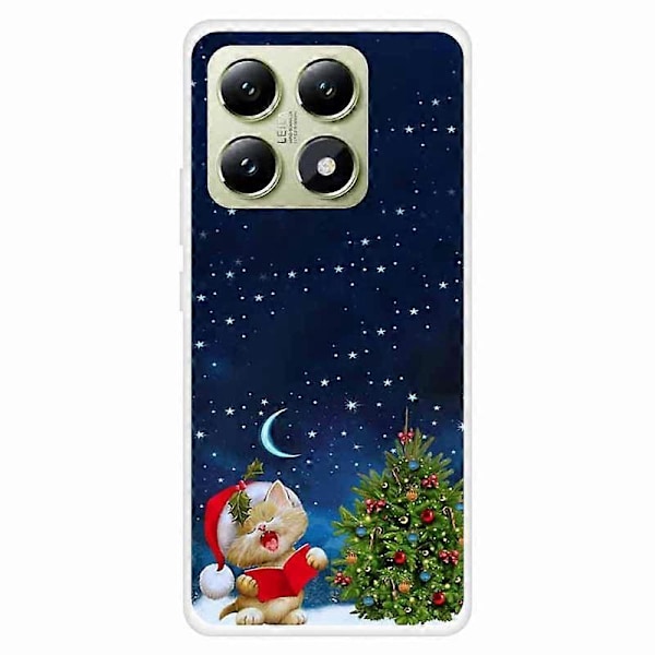 Skal till Xiaomi 14T Festligt Julmönster TPU Skyddande Mobilskal Multicolor Reading Book