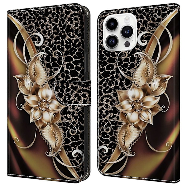 PU-læder flipcover med stativfunktion til iPhone 16 Pro Multicolor Style K