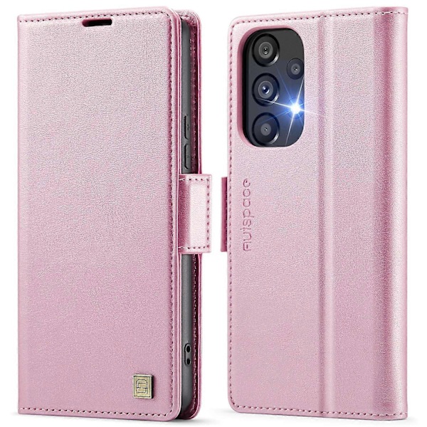 Samsung Galaxy A33 5G -kotelo AUTSPACE A11 RFID-suojattu retro nahkainen matkapuhelinlompakkokotelo Multicolor Pink