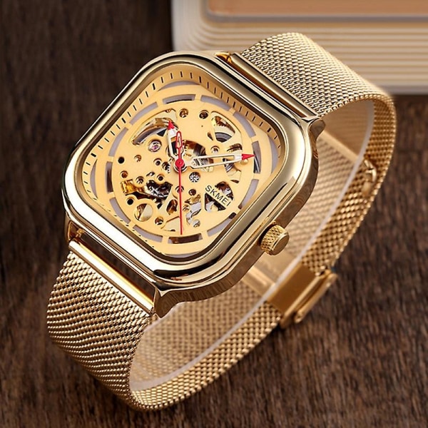 Skmei 9184 Menn Firkantet Tourbillon Automatisk Mekanisk Klokke Svart Not Specified