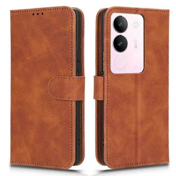 Hud-venligt PU læder telefoncover til vivo S17 5G, understøttende stativ Slim-Fit Wallet Flip telefonetui Multicolor Style D