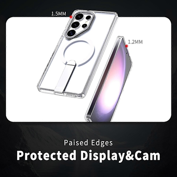 Skal för Samsung Galaxy S23 Ultra/ S22 Ultra 5G Kompatibelt med MagSafe Ställ TPU + Akryl Phon Multicolor Transparent