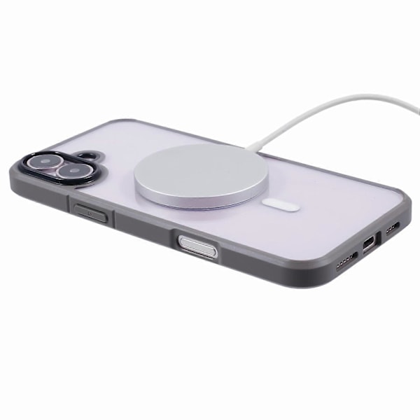 X-LEVEL Crystal Clear Series Skal för iPhone 16 Plus TPU+PC Telefonskydd Kompatibelt med MagSafe- Multicolor Grey