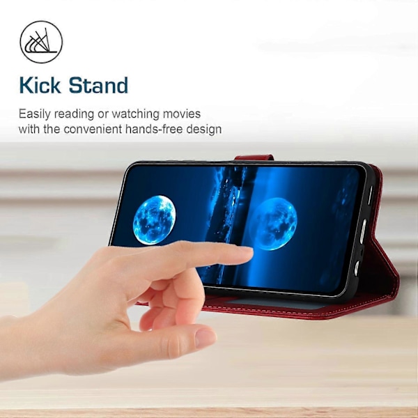 Til Motorola Edge 50 Pro 5G Etui Kalvetekstur Læder Stand Wallet Anti-fald Telefoncover Multicolor Style F