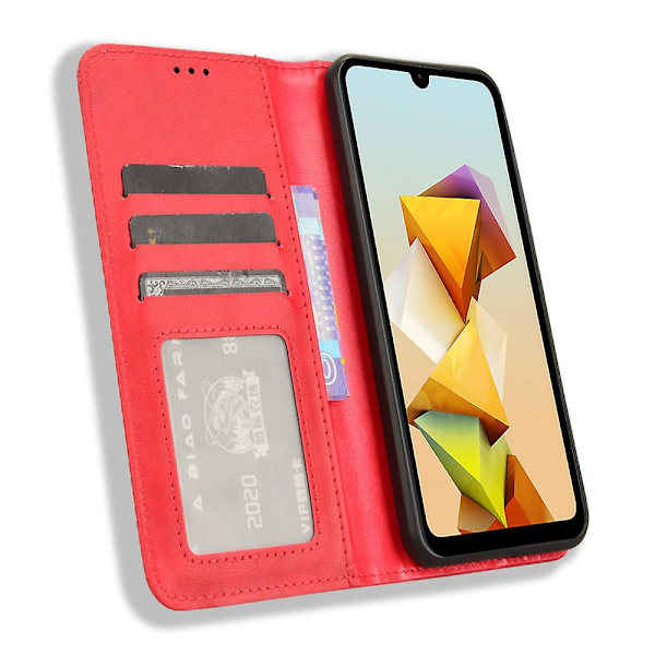 För Zte Blade A33s Case Stativ Retro Cover Red