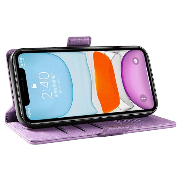 YIKATU YK-005 PU Læder Flip Cover til iPhone 11, Wallet Stand Hud-berørings Telefon Cover Multicolor Style B