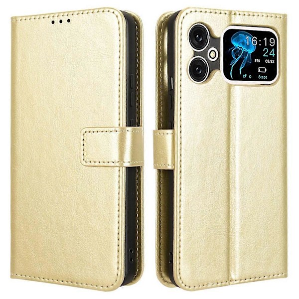 Til Cubot A20 Etui Crazy Horse Tekstur PU Læder Telefon Wallet Cover- Multicolor Gold