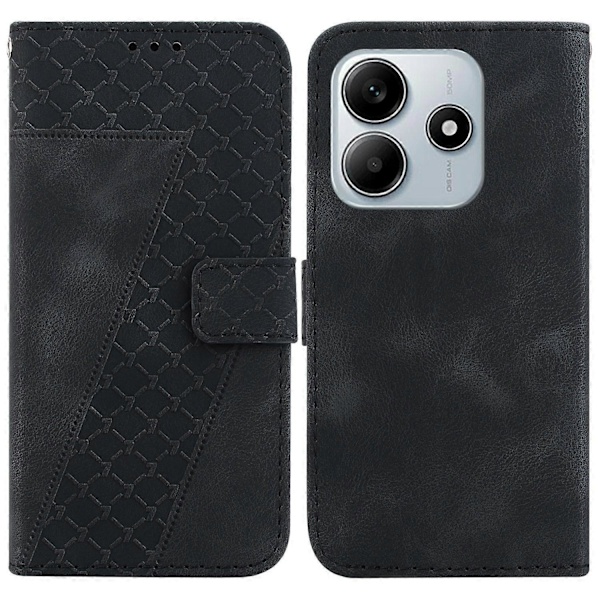 Stand Case til Xiaomi Redmi Note 14 5G med 7-formet mønster og læder telefoncover Multicolor Style F