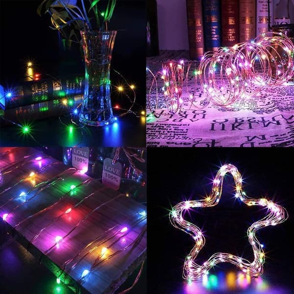 2st Utomhus Solar Fairy Lights, Koppartråd String Lights Colorful