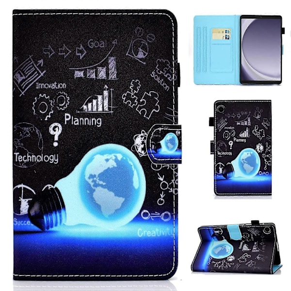 Samsung Galaxy Tab A9+ PU-nahkakotelo, kuvioitu, älykäs tablettisuojus kynätelineellä Multicolor Style N