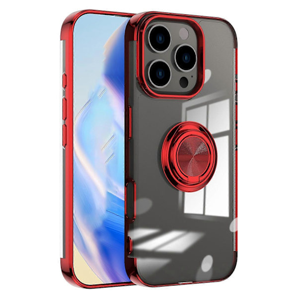 iPhone 16 Pro -kotelo, galvanointi, jalusta, TPU-puhelinkuori, magneettinen autoteline Multicolor Style C