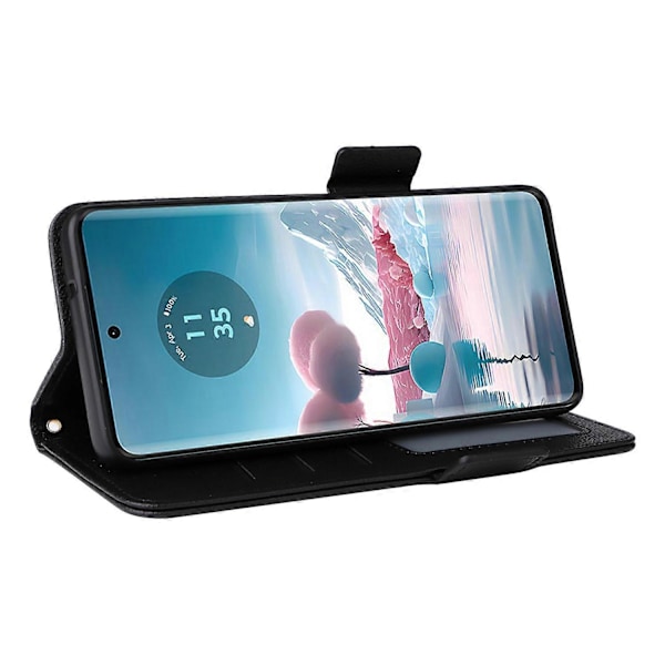 Til Motorola Edge 40 Neo 5G Etui Litchi Tekstur Tegnebog Læder Telefon Cover med Rem Multicolor Style A