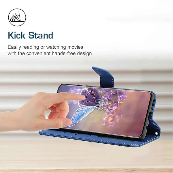 Fodral för Samsung Galaxy A55 5G med fjärilsmönster, läder och handledsrem Multicolor Style B