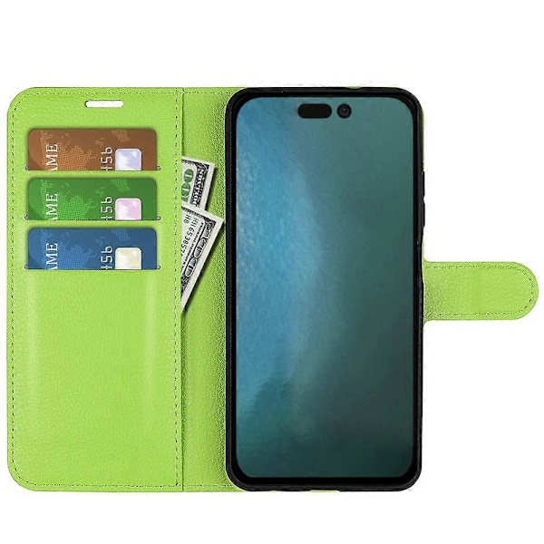 Til iPhone 14 6.1 tommer PU Læder Wallet Telefon Cover Litchi Tekstur Stand All-inclusive Beskyttelse