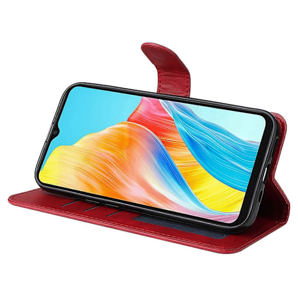 Til Oppo A38 4G Etui Wallet Telefon Stand Shell PU Læder Cover med Kalvetekstur Multicolor Style C
