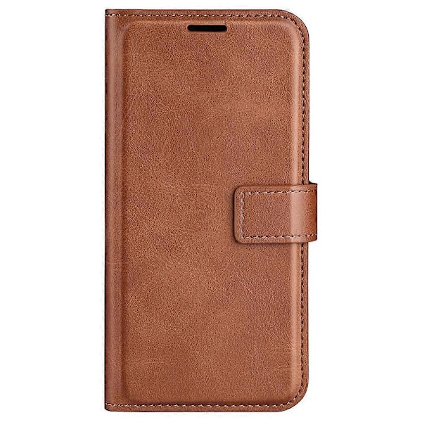 Læder Wallet Case Flip Telefon Cover med Magnetisk Lås til Xiaomi Redmi Note 13 4G Multicolor Light Brown