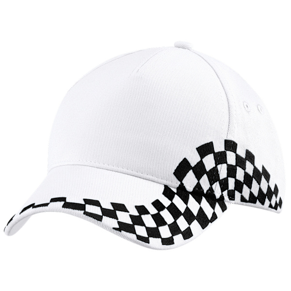 Beechfield Unisex Grand Prix Baseball Cap Én Størrelse Hvid Whit White One Size