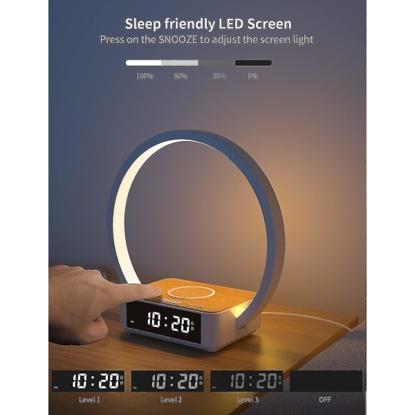 Led sänglampa, skrivbordslampa 3 Ness S och trådlös Charr C-lampa Wake Up And Touch USB laddning #yogu
