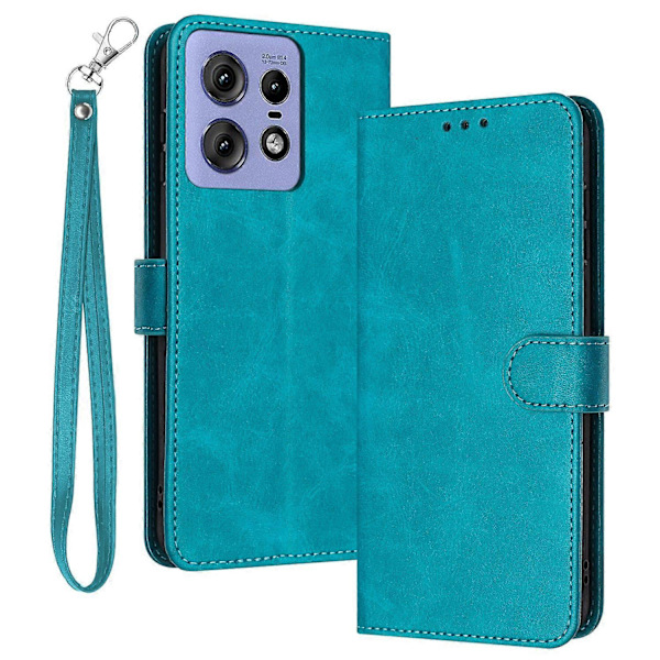Til Motorola Edge 50 Pro 5G Etui Kalvetekstur Læder Stand Wallet Anti-fald Telefoncover Multicolor Style B