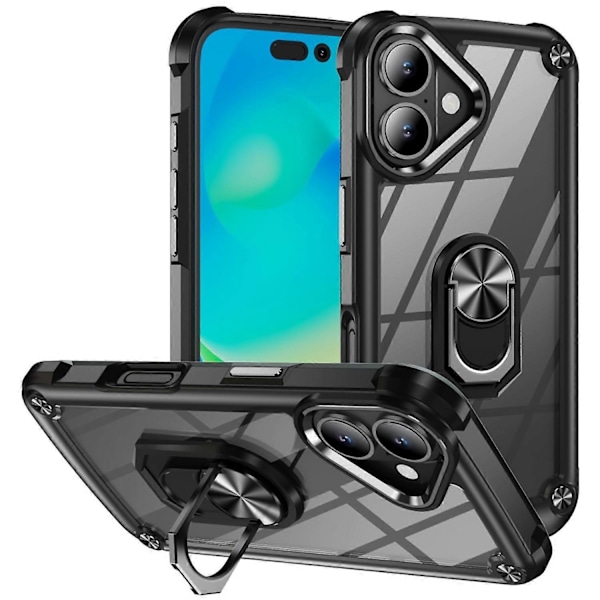 Skal till iPhone 16 Plus med linsskydd i legering, PC+TPU, stativ Multicolor Style G