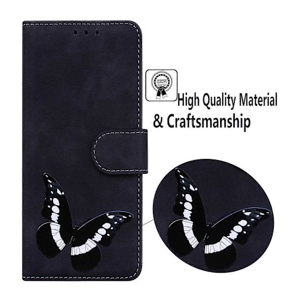 Til Realme 13+ 5G Stand Case PU Læder Telefon Cover Sommerfugl Trykt Multicolor Style A