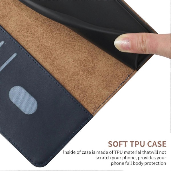 Til Samsung Galaxy A55 5G Wallet Case Ægte Ko Læder Stand Telefon Cover Multicolor Style B
