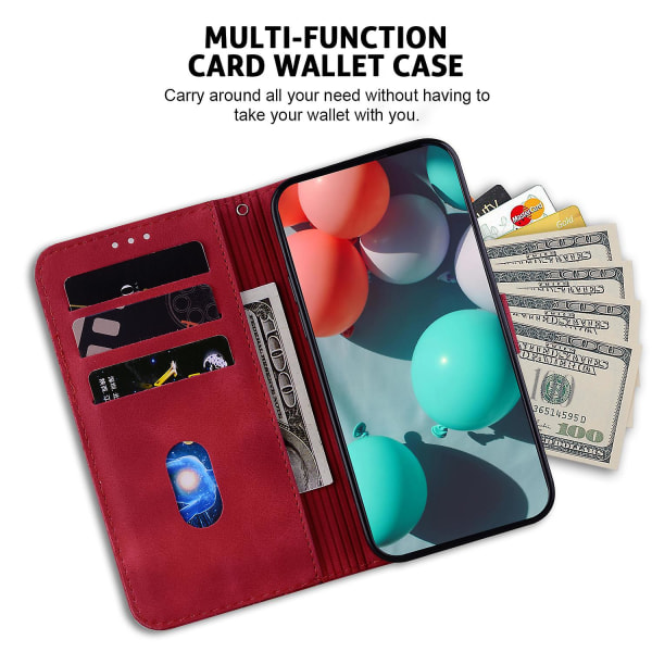 Til Infinix Note 12 Vip 4g Tpu+pu Læder Telefon Cover Stativ Præget Tegnebog Telefon Etui Skal Red