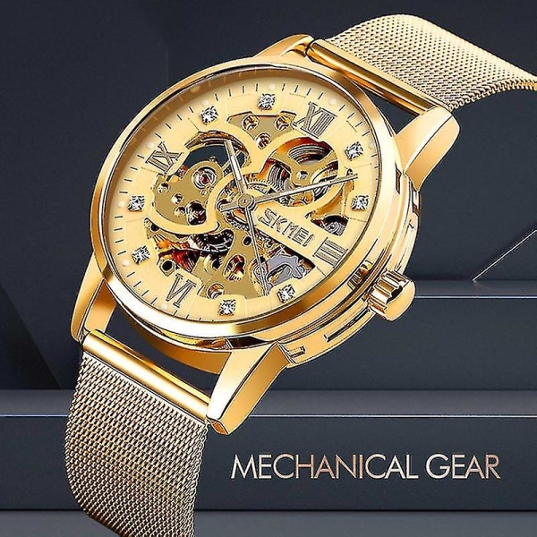 Skmei 9199 Herr Automatisk Mekanisk Watch Silver Golden black