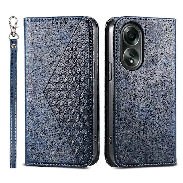 Til Oppo A58 4G Etui Præget PU Læder Telefon Cover med Wallet Stand Multicolor Style E