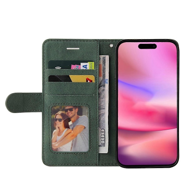 KT Leather Series-1 iPhone 16 -kotelo, värillinen lompakko PU-nahkainen puhelinkotelo Multicolor Style C