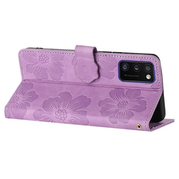 Cover til Samsung Galaxy A41 (Global Version) Blomster Præget Stand Telefonpung Læder Etui Multicolor Style A