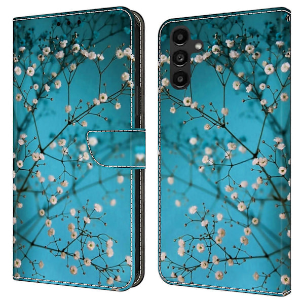Til Samsung Galaxy A14 4G/5G Etui Mønsterprintet Beskyttelsescover TPU+PU Læder Flip Telefon Etui Multicolor Style F