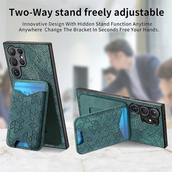 Til Samsung Galaxy S24 Ultra Etui Præget Mønster Kortholder Støtteben Læder Bagcover Multicolor Style C