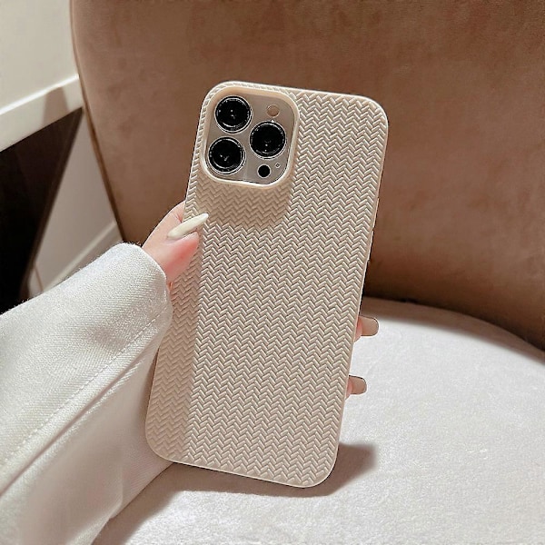 Vävd Textur Mjukt TPU Skal Baksida Repskyddande Telefonskal för iPhone 13 Pro 6.1 tum Multicolor Style A