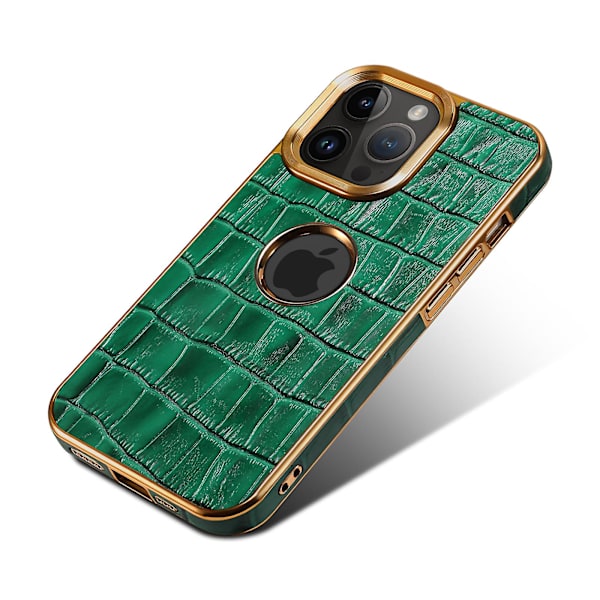 Crocodile Texture Case För Iphone 12 Pro Max Pc+tpu Galvaniserad cover Green