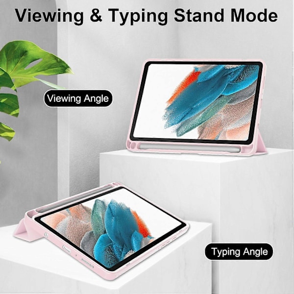 Til Samsung Galaxy Tab A9 Etui PU+TPU+Akryl Klar Bagside Tablet Cover med Penholder Multicolor Style F